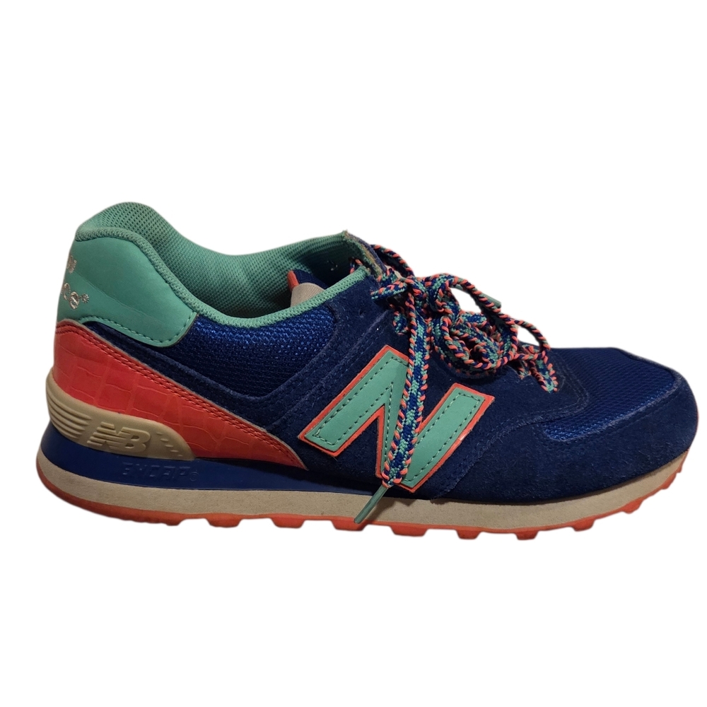 New Balance 574 Blue Candy Sneakers Shoes Colorful Women's 9.5 Lace Up Trainers - Picture 7 of 7